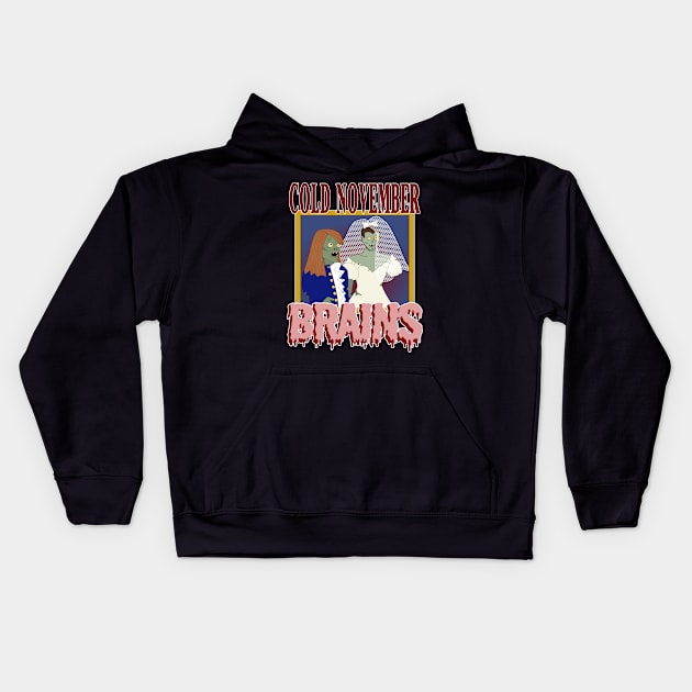 Cold November Brains - Funny Halloween Kids Hoodie by skauff